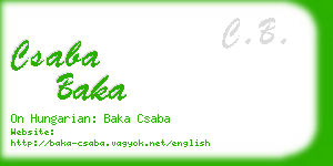 csaba baka business card